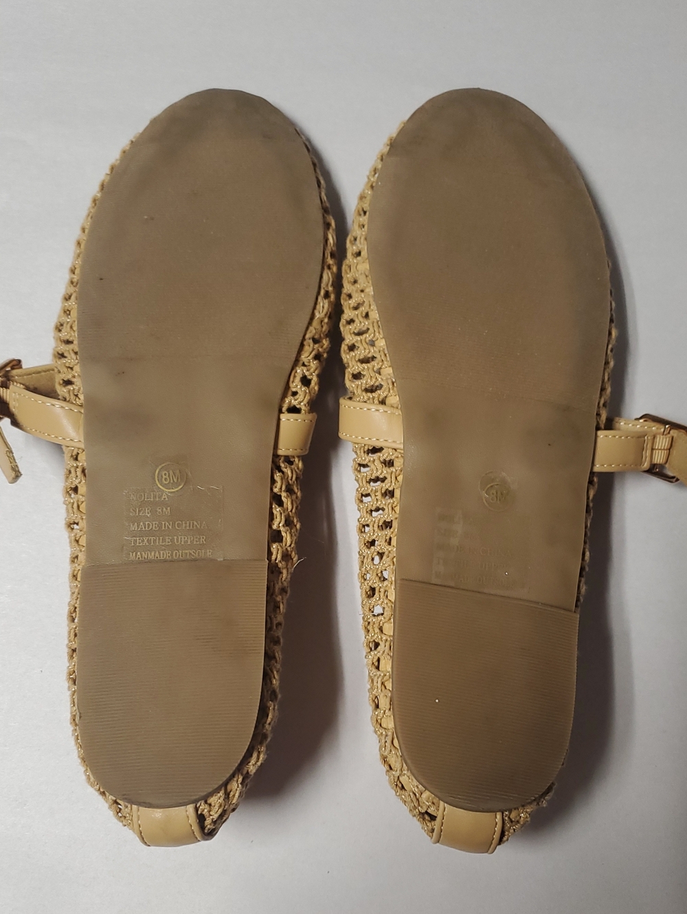 Coconuts By Matisse Nolita Fishnet Mary Jane Ballet Flat in Tan Size 8 - Picture 8 of 11